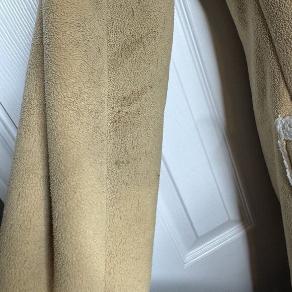 Old Navy Size 16 Sherpa Lined Hooded Coat Tan Faux Shearling Jacket - Picture 3 of 6